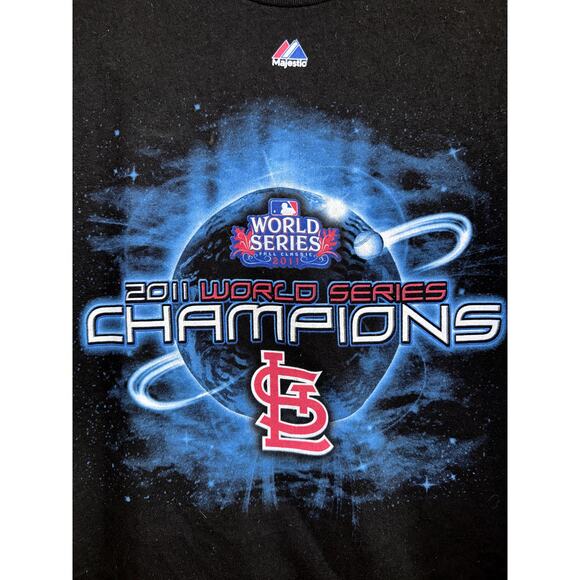 St.Louis Cardinals 2011 World Series Champ Men’s XL Majestic T-shirt - Picture 2 of 8